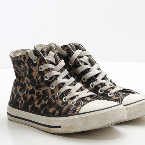 Preworn Womens Brown Animal Print Fabric Trainer UK 6