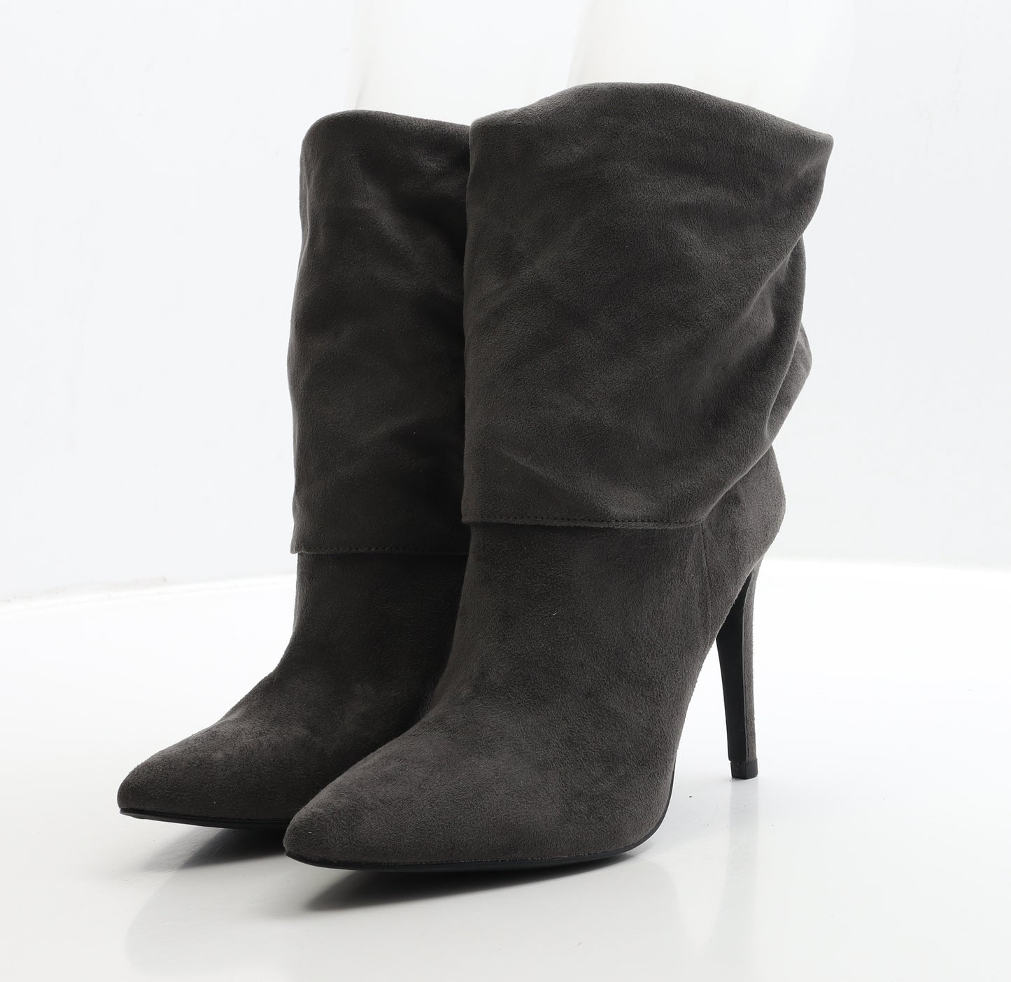 V By Very Womens Grey Suede Bootie Boot UK 6 39