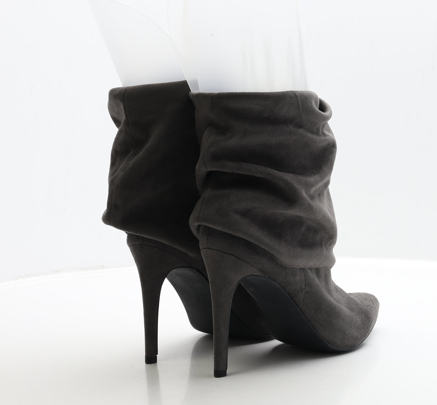 V By Very Womens Grey Suede Bootie Boot UK 6 39