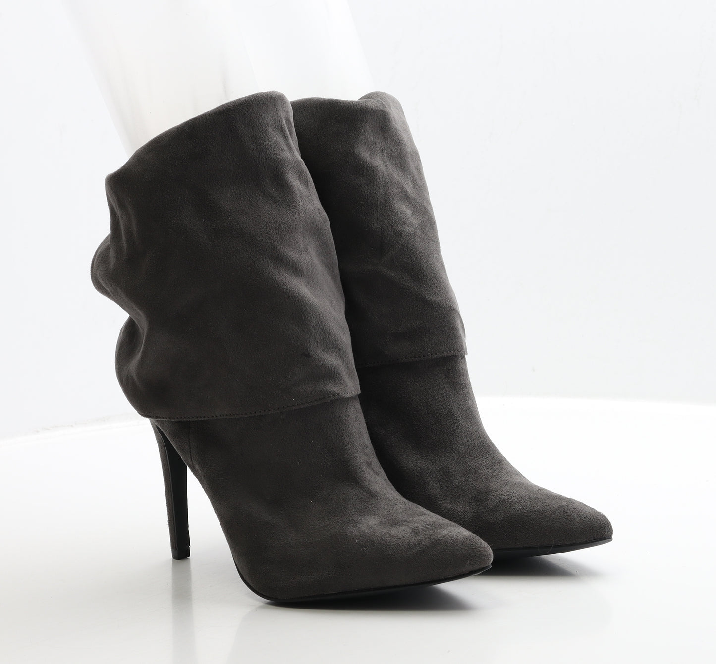 V By Very Womens Grey Suede Bootie Boot UK 6 39