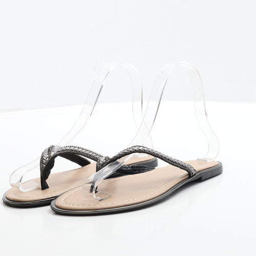 Primark Womens Gold Polyester Thong Sandal UK 3 36