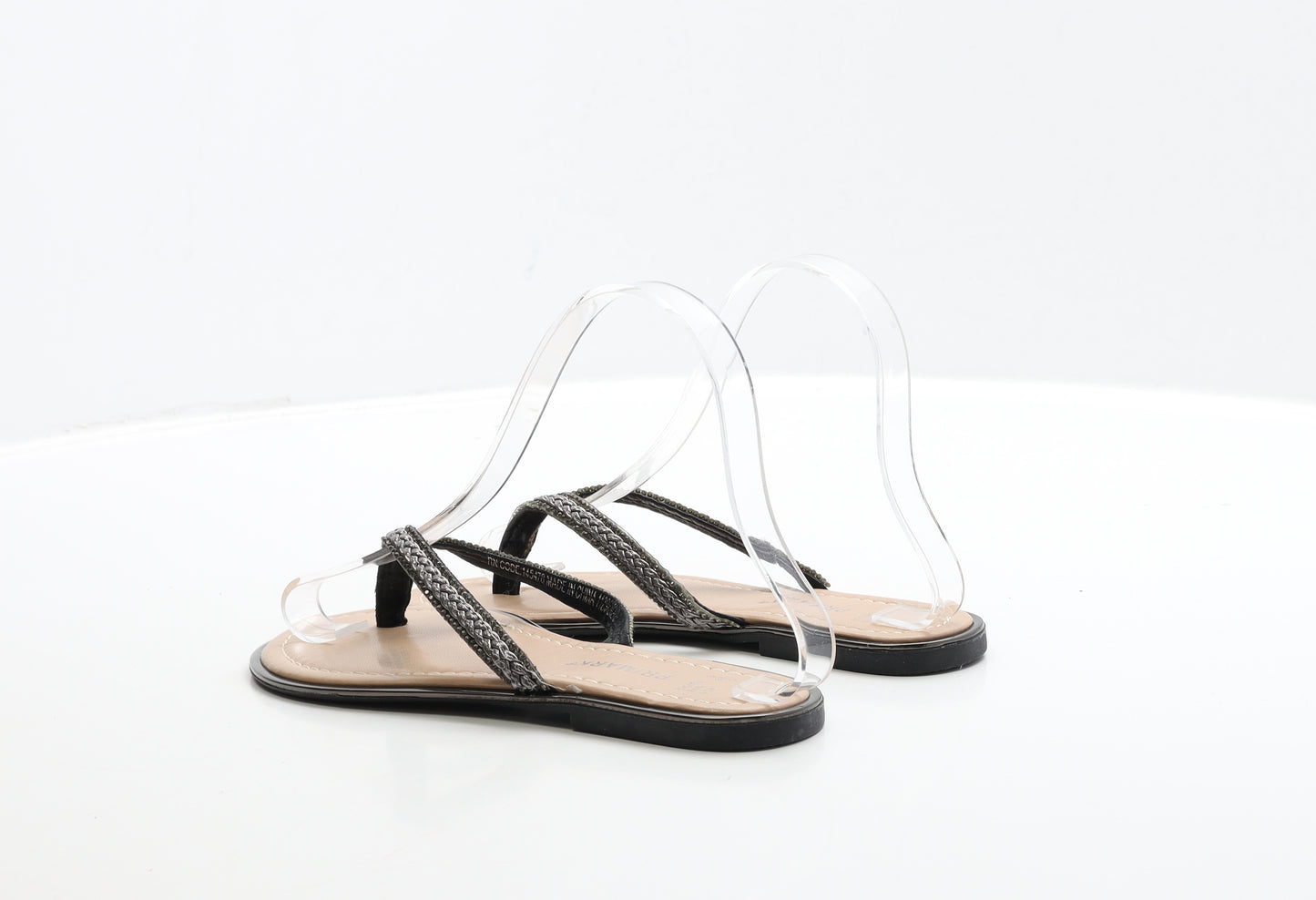 Primark Womens Gold Polyester Thong Sandal UK 3 36