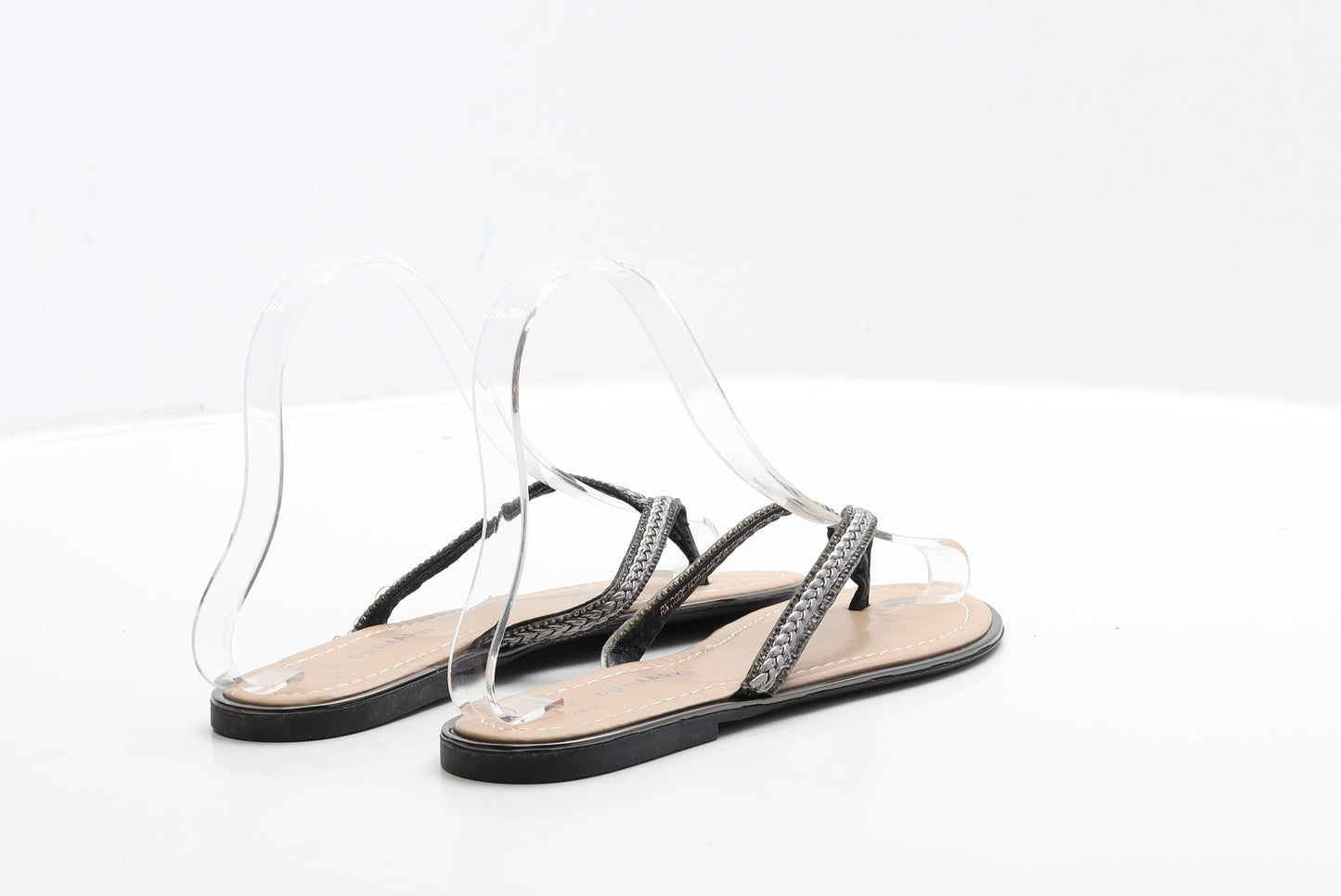 Primark Womens Gold Polyester Thong Sandal UK 3 36