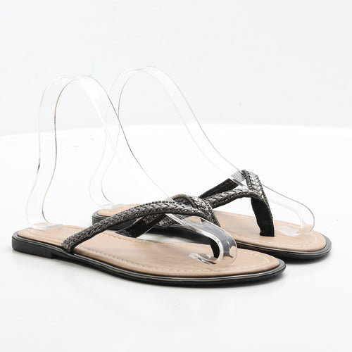 Primark Womens Gold Polyester Thong Sandal UK 3 36