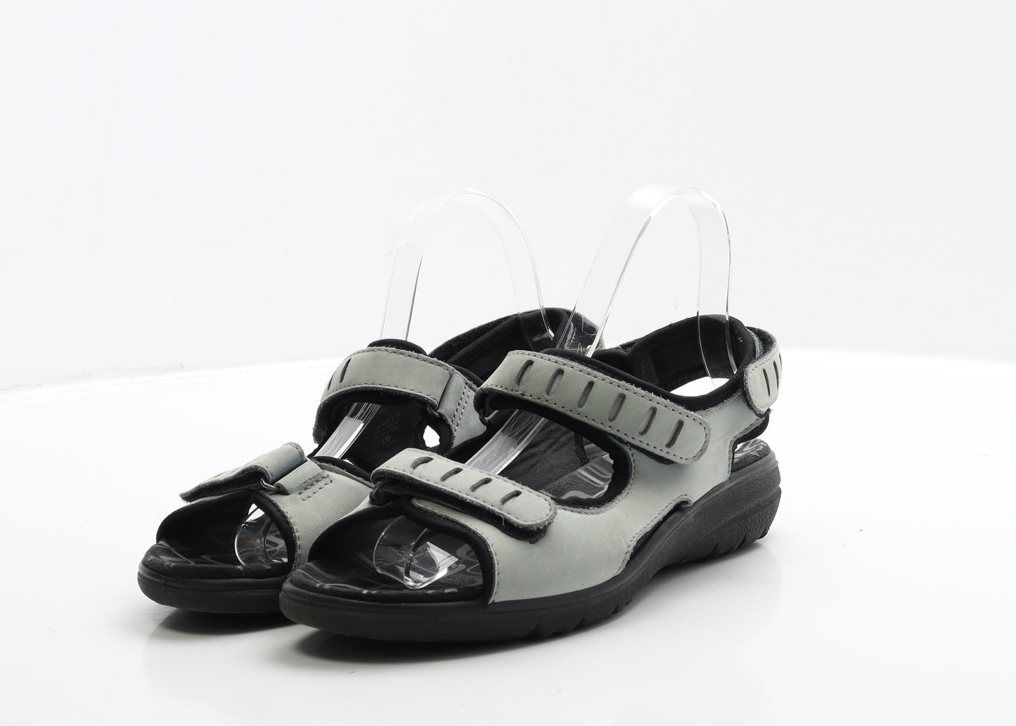 Hotter Womens Grey Leather Strappy Sandal UK 5.5