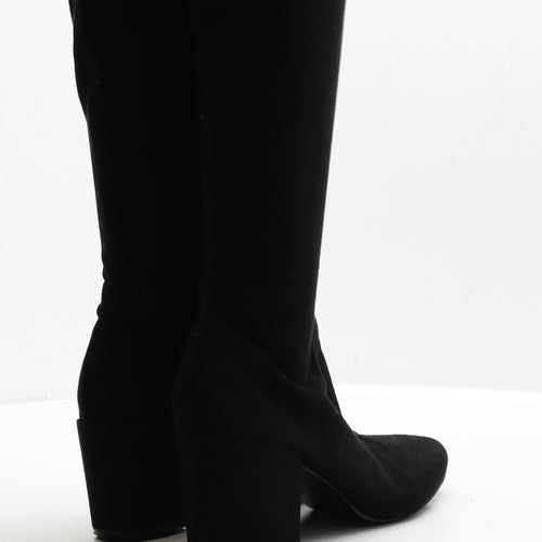 Public Desire Womens Black Suede Bootie Boot UK 6