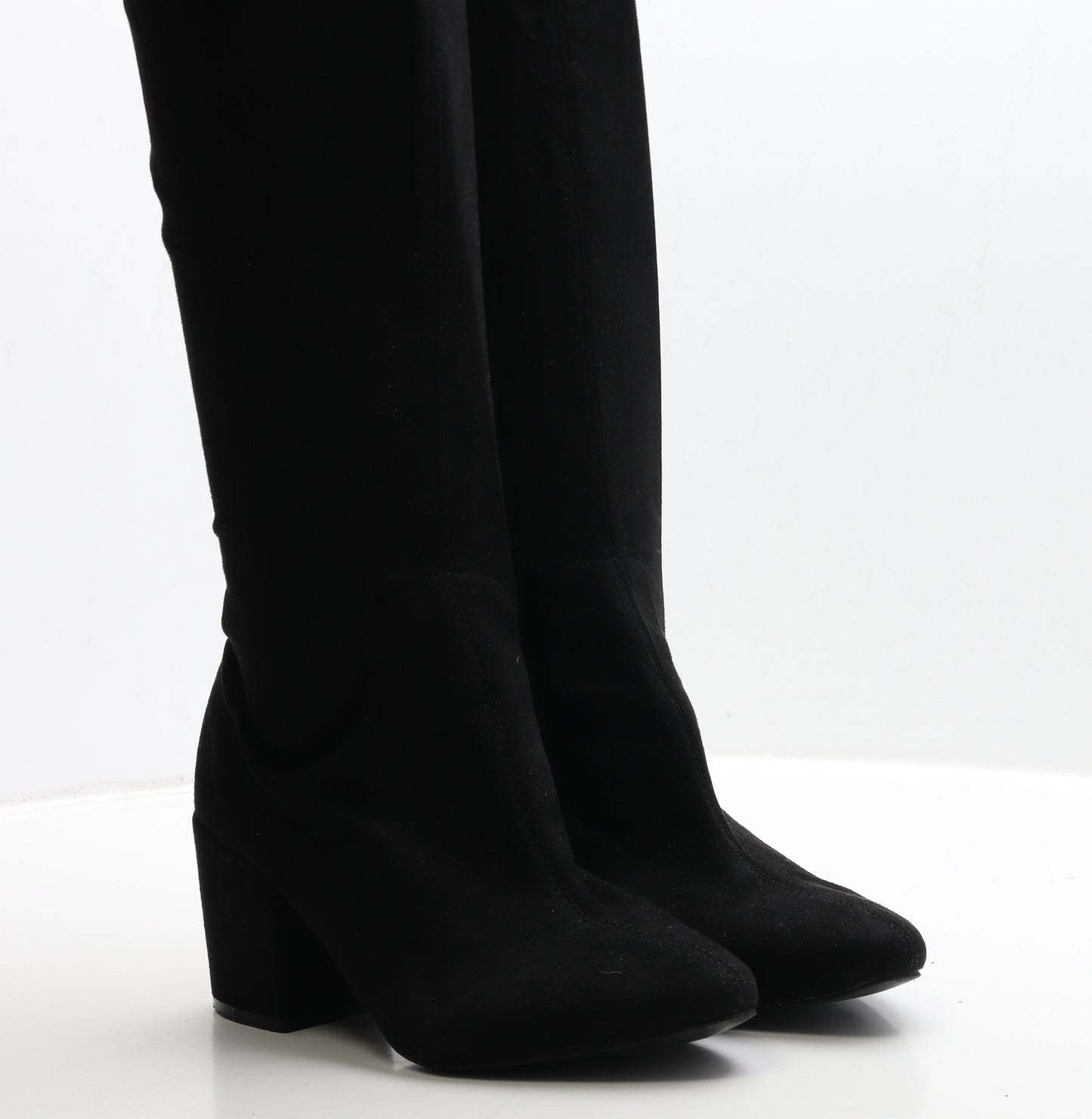 Public Desire Womens Black Suede Bootie Boot UK 6