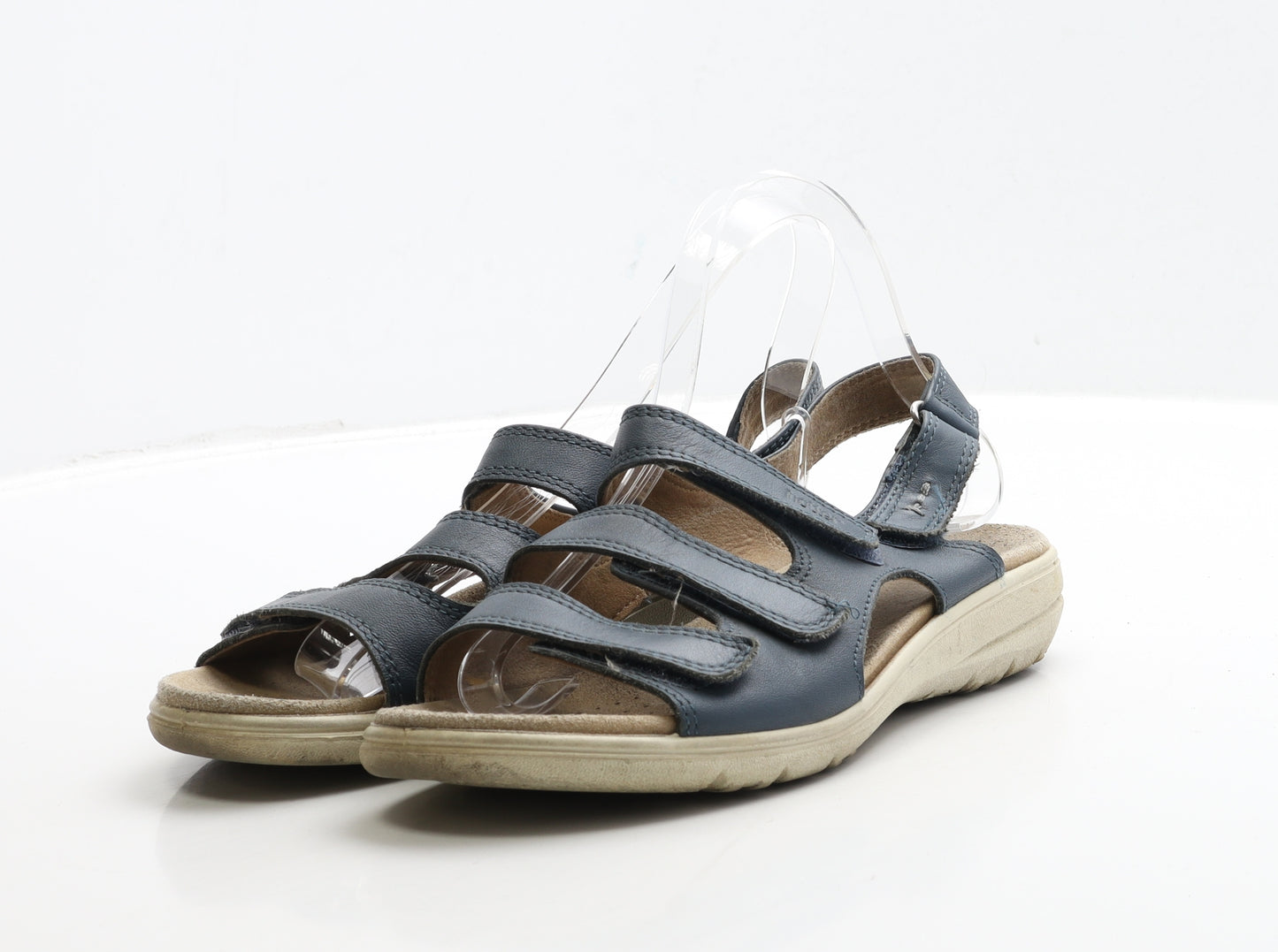 Hotter Womens Blue Leather Strappy Sandal UK 5.5