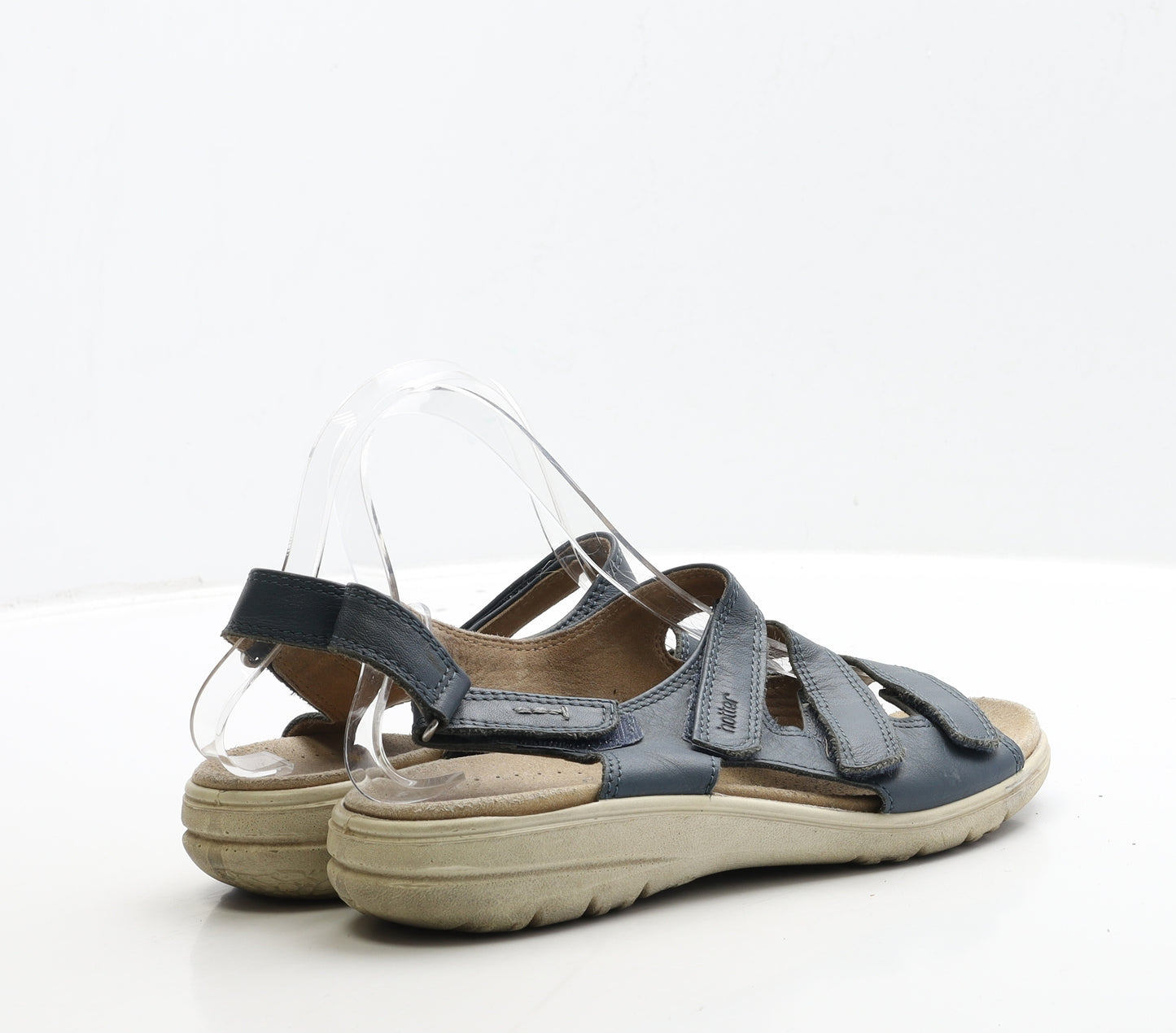 Hotter Womens Blue Leather Strappy Sandal UK 5.5