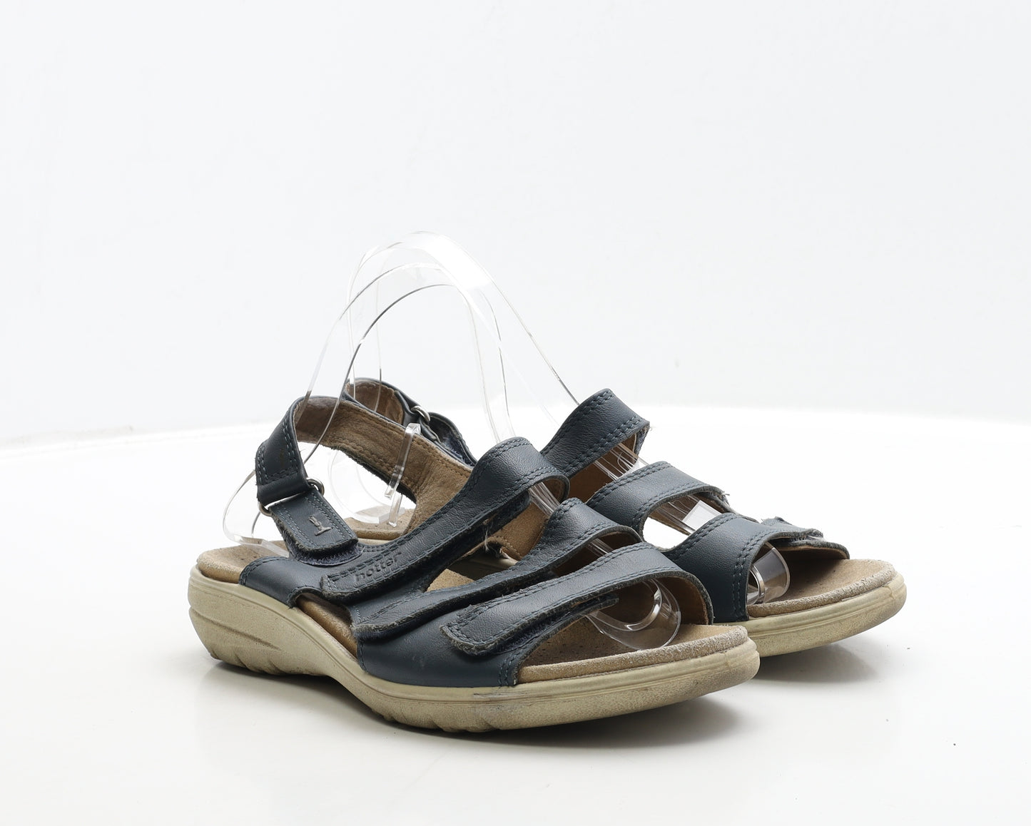 Hotter Womens Blue Leather Strappy Sandal UK 5.5