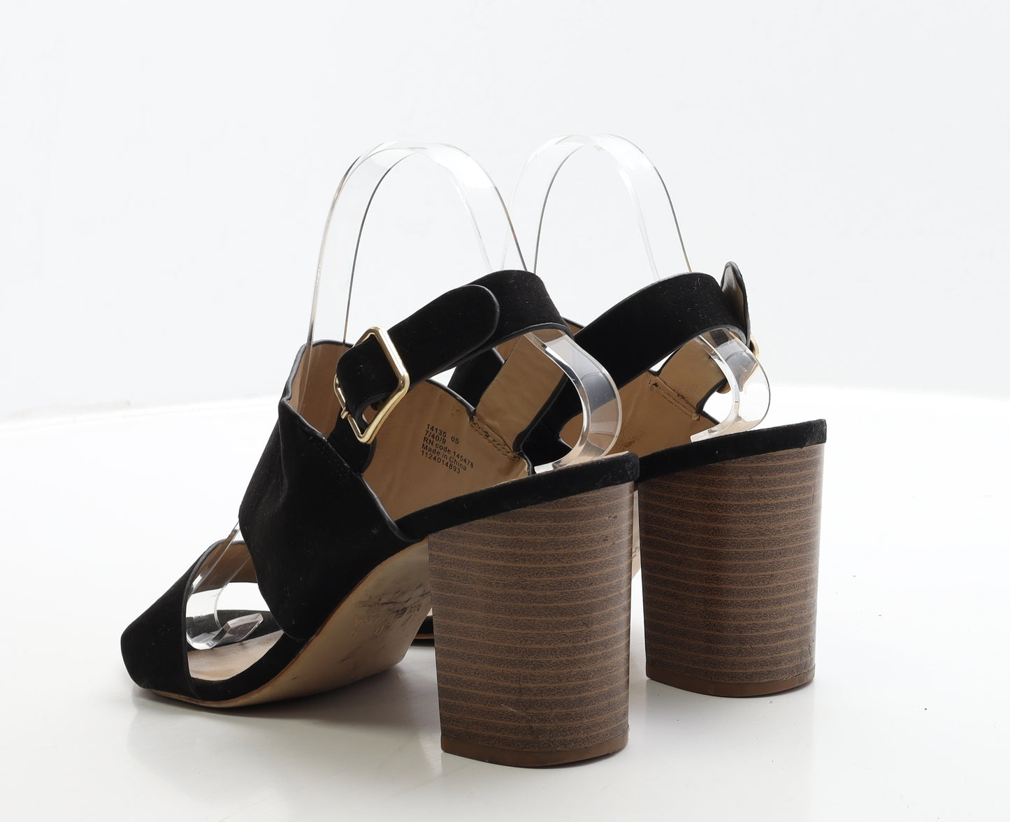 Primark Womens Black Suede Strappy Heel UK 7 40