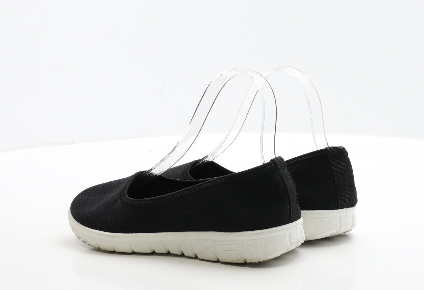 Peacocks Womens Black Polyester Slip On Flat UK 4 37