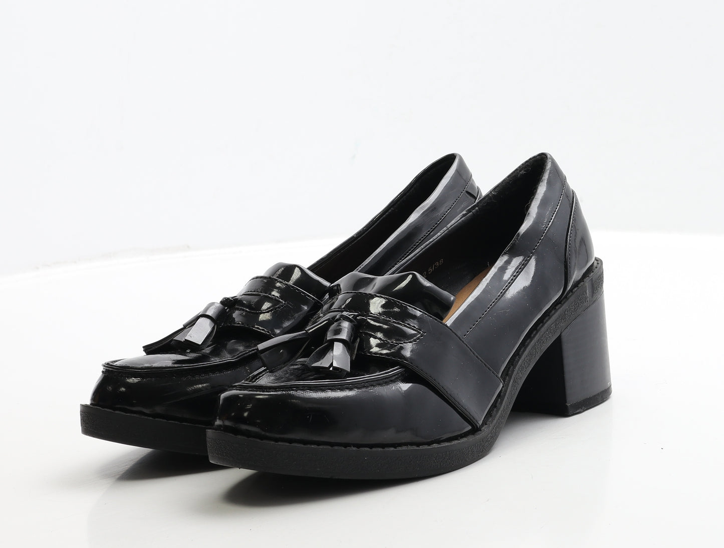 Atmosphere Womens Black PVC Court Heel UK 5 38