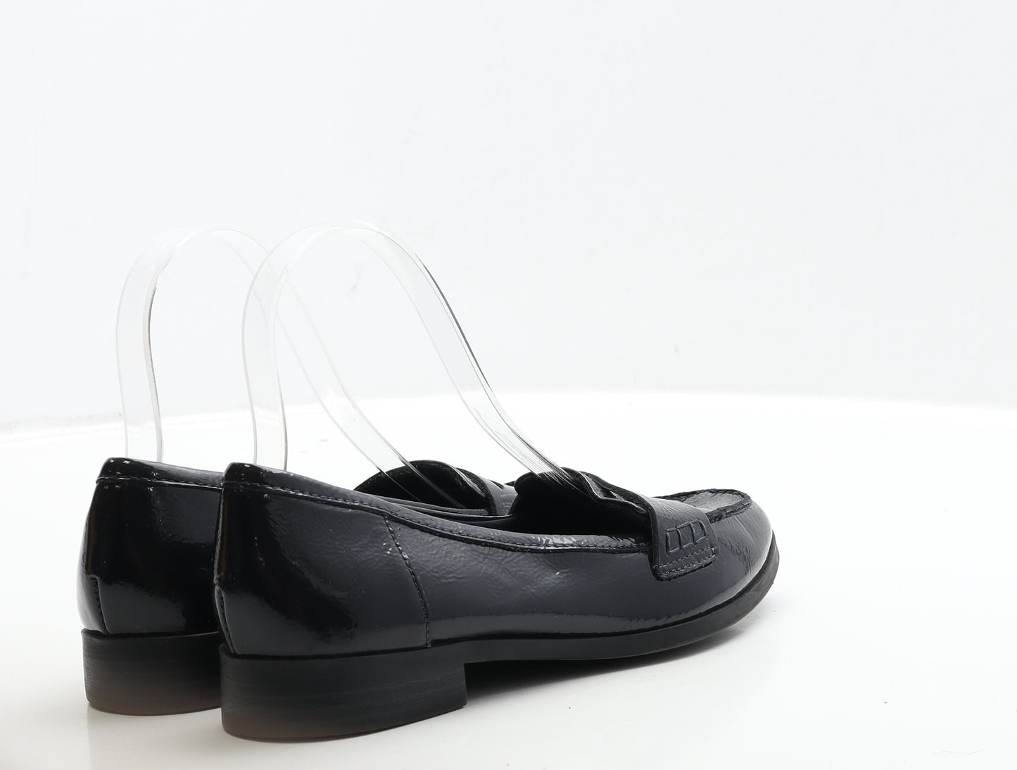 Marks and Spencer Womens Blue Leather Loafer Flat UK 3.5