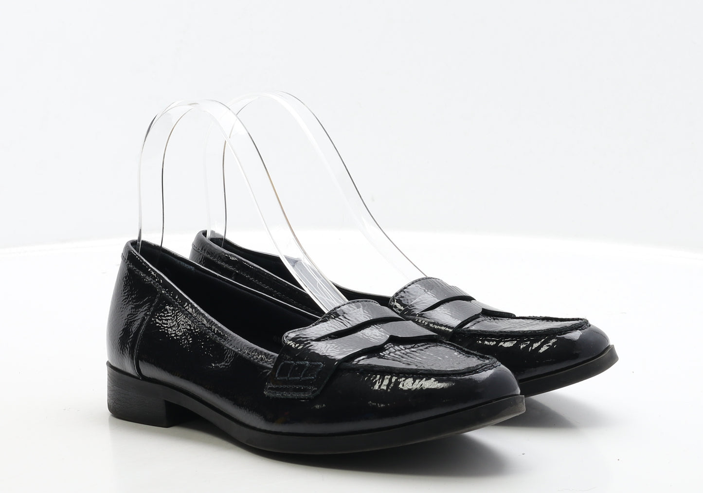 Marks and Spencer Womens Blue Leather Loafer Flat UK 3.5
