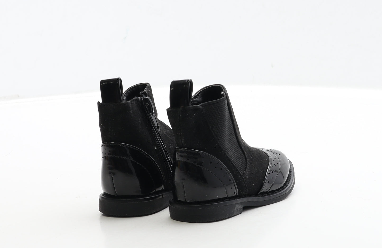 River Island Girls Black Patent Leather Chelsea Boot UK 3 19
