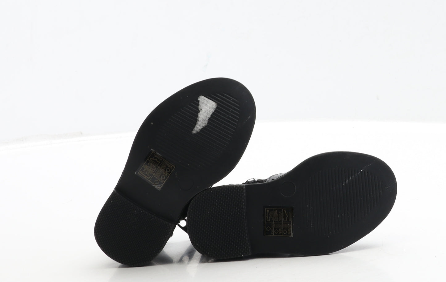 River Island Girls Black Patent Leather Chelsea Boot UK 3 19
