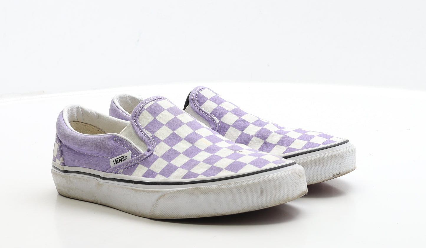 VANS Womens Purple Check Fabric Trainer UK 5 38
