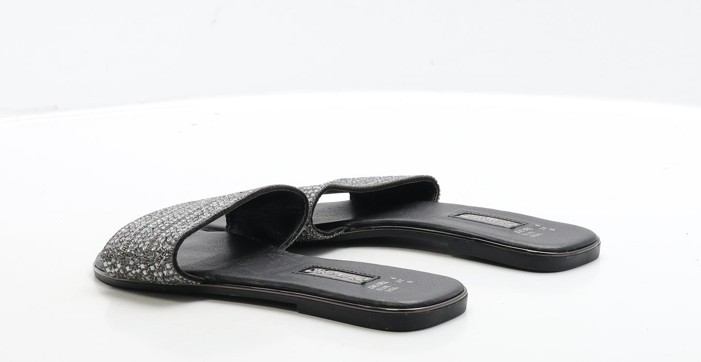 Primark Womens Black Polyester Slip On Sandal UK 4 37