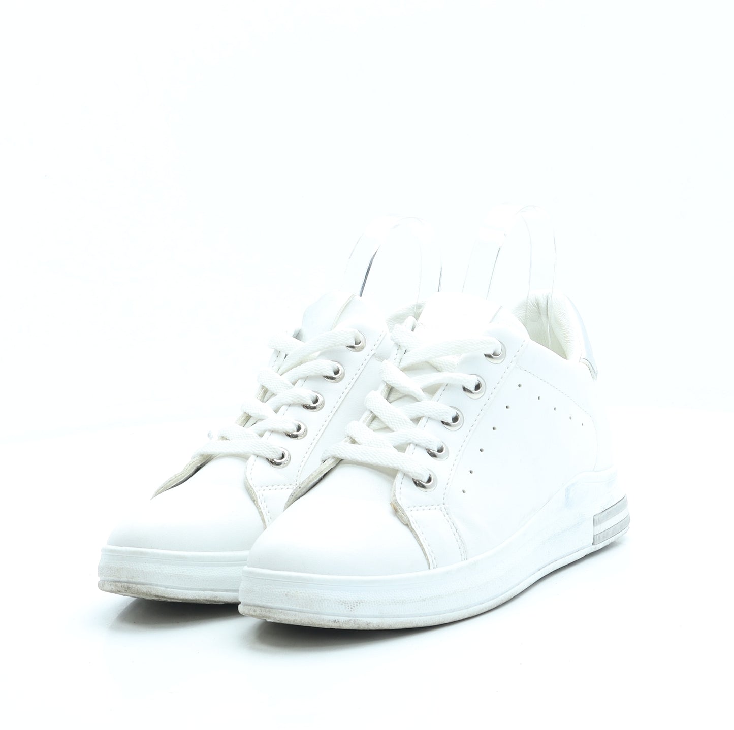 Miss Feel Womens White Polyester Trainer UK 7 40