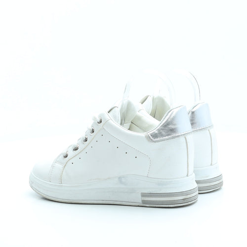 Miss Feel Womens White Polyester Trainer UK 7 40