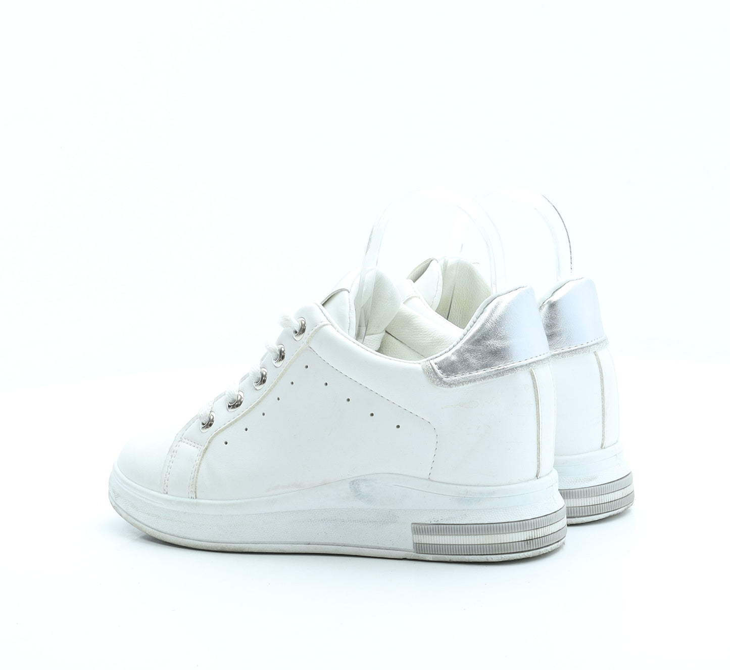 Miss Feel Womens White Polyester Trainer UK 7 40
