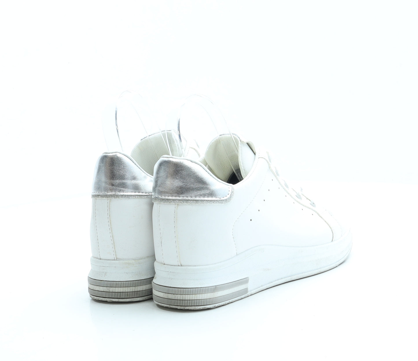 Miss Feel Womens White Polyester Trainer UK 7 40