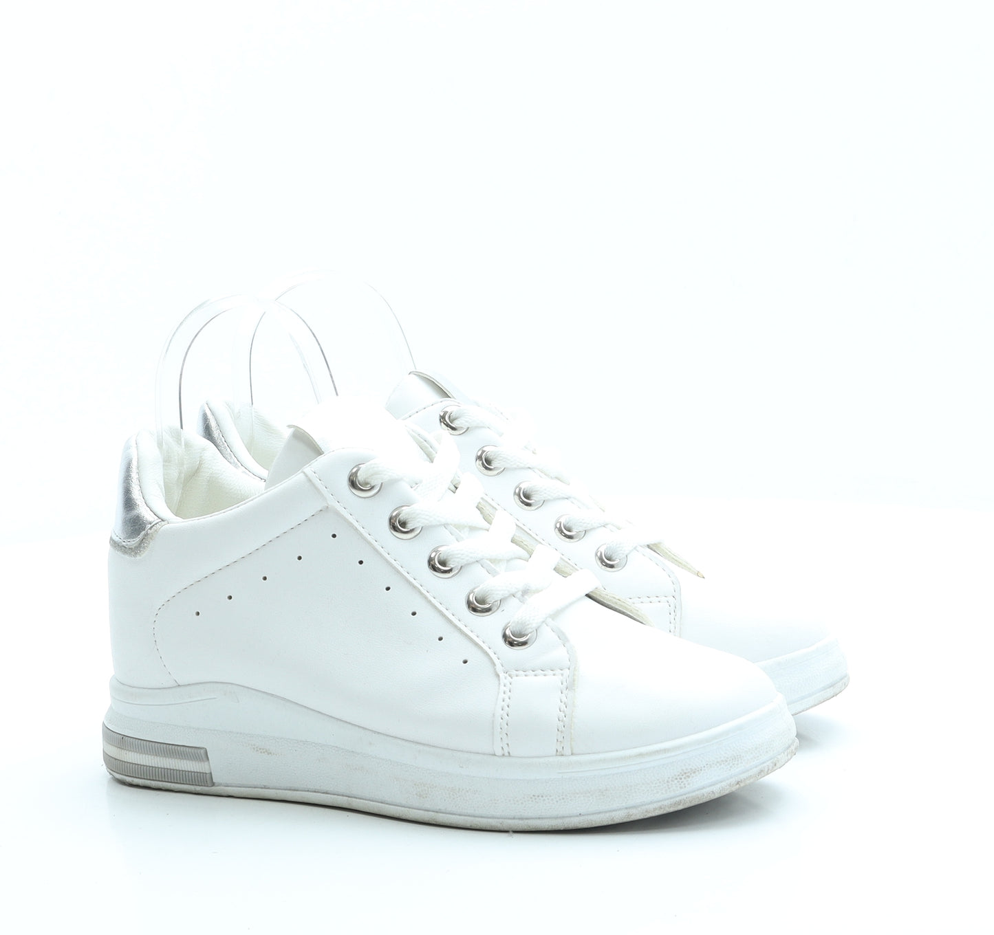 Miss Feel Womens White Polyester Trainer UK 7 40