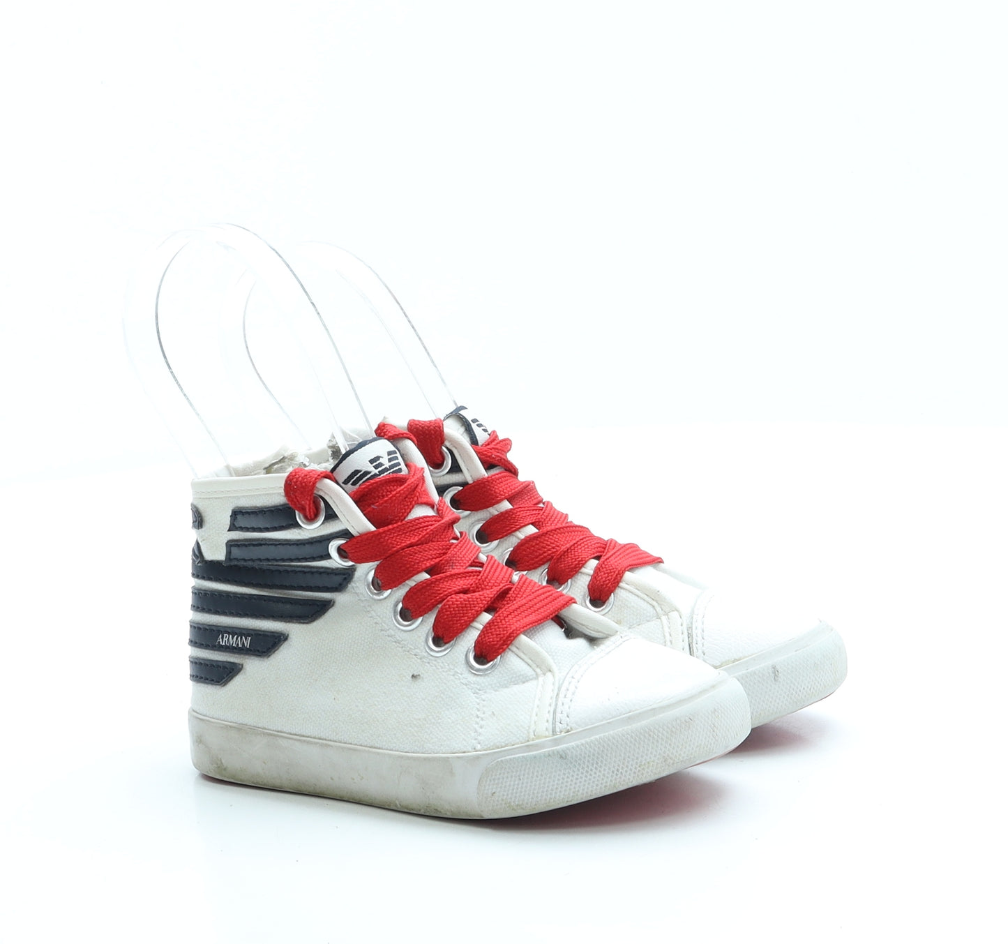 Amani Junior Boys Ivory Polyester Trainer Slipper UK 8.5 26 - High Top