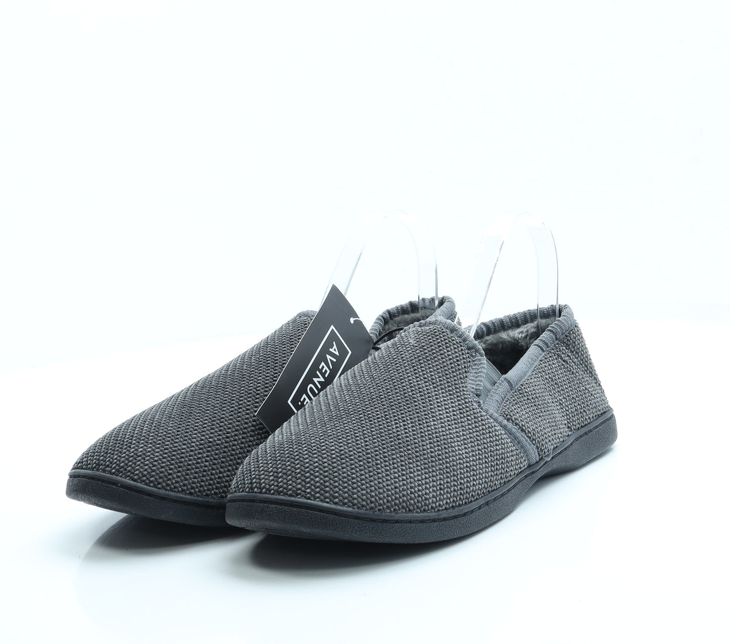 Avenue Mens Grey Polyester Slip On Slipper UK 10 44