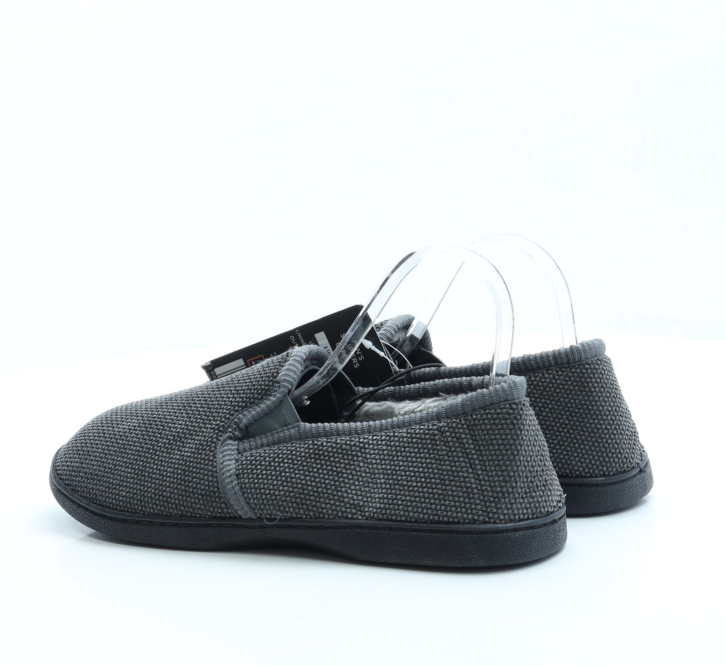 Avenue Mens Grey Polyester Slip On Slipper UK 10 44