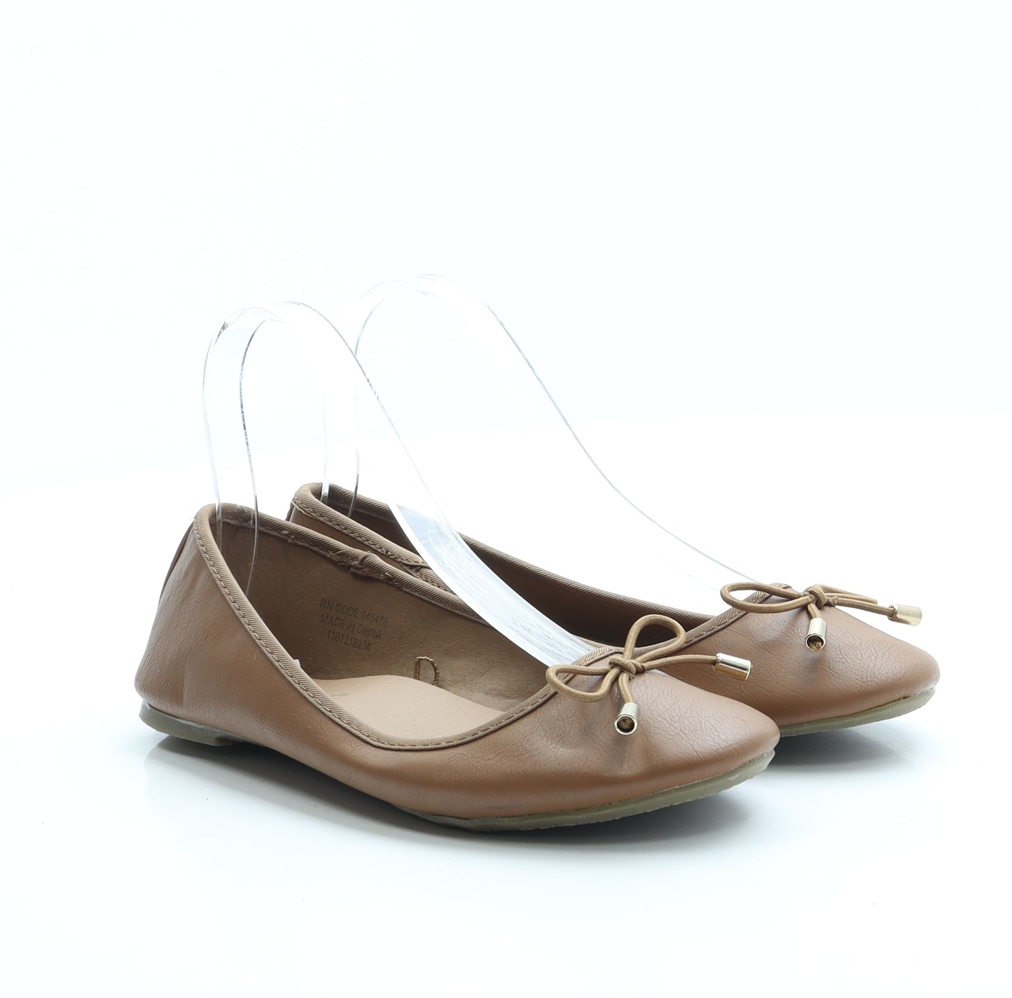 Atmosphere Womens Brown Leather Ballet Flat UK 5 38 US 7