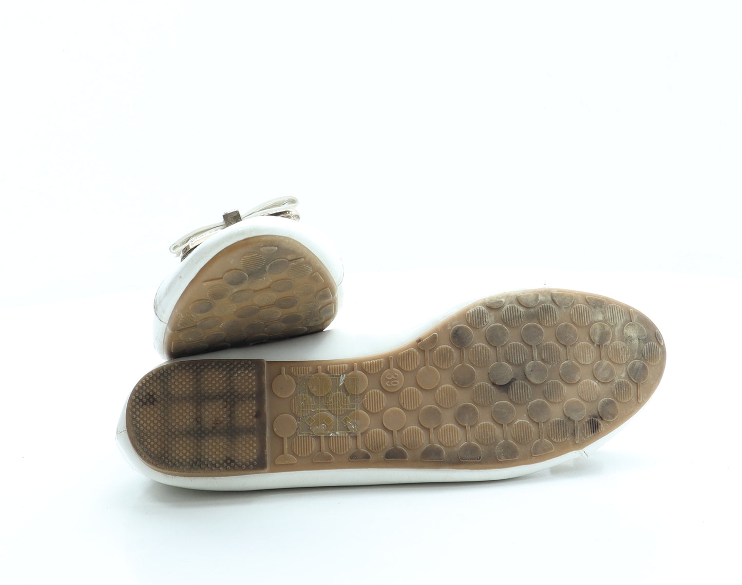 Mayline Womens White Leather Ballet Flat UK 6 39