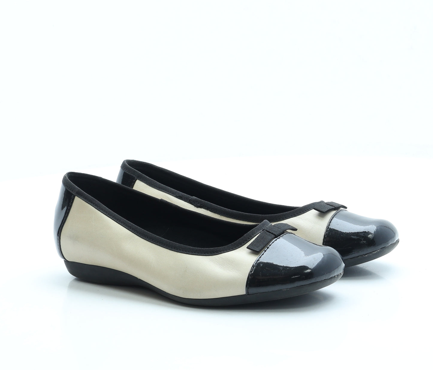 K by Clarks Womens Beige Leather Ballet Flat UK 5.5