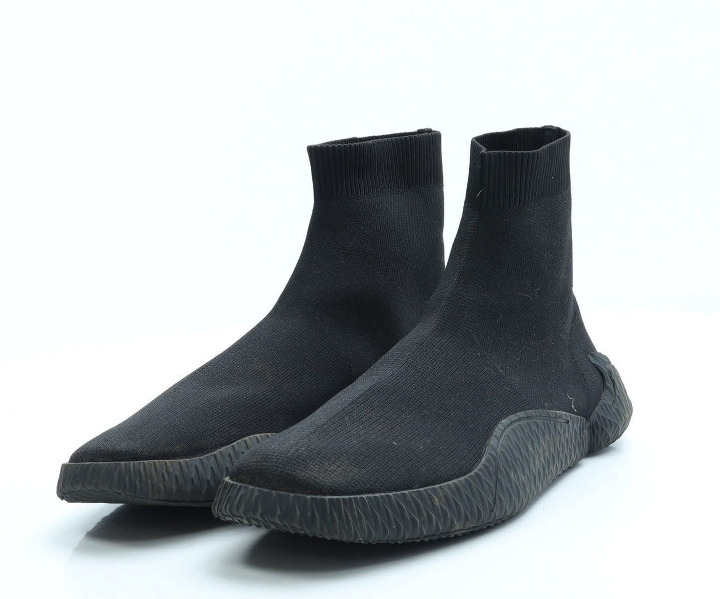 Preworn Mens Black Polyester Trainer UK 9 - Sock trainer
