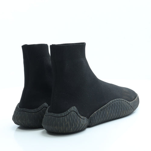 Preworn Mens Black Polyester Trainer UK 9 - Sock trainer