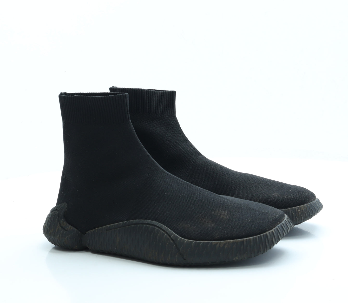 Preworn Mens Black Polyester Trainer UK 9 - Sock trainer