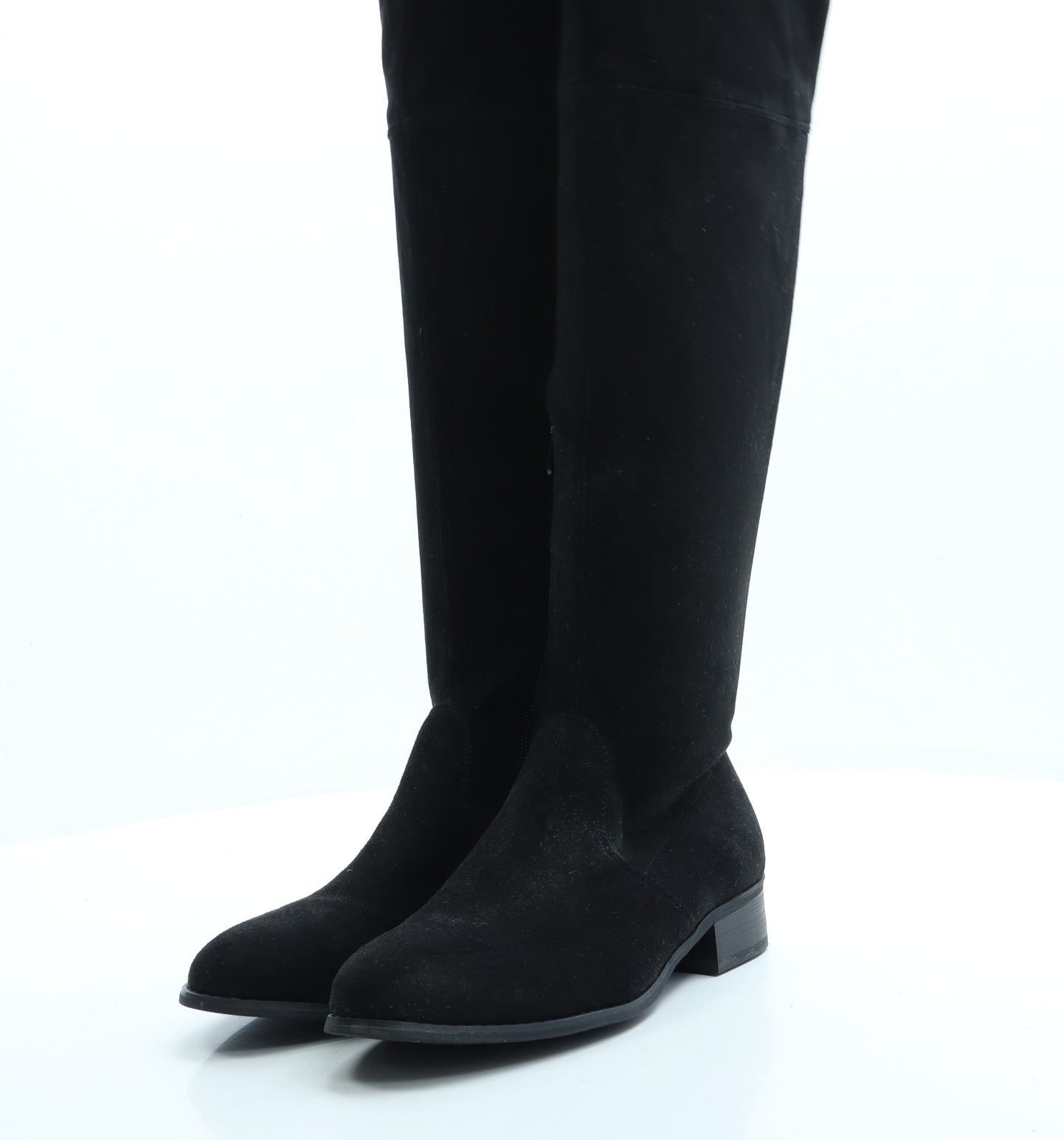 Public Desire Womens Black Suede Sock Boot UK 4