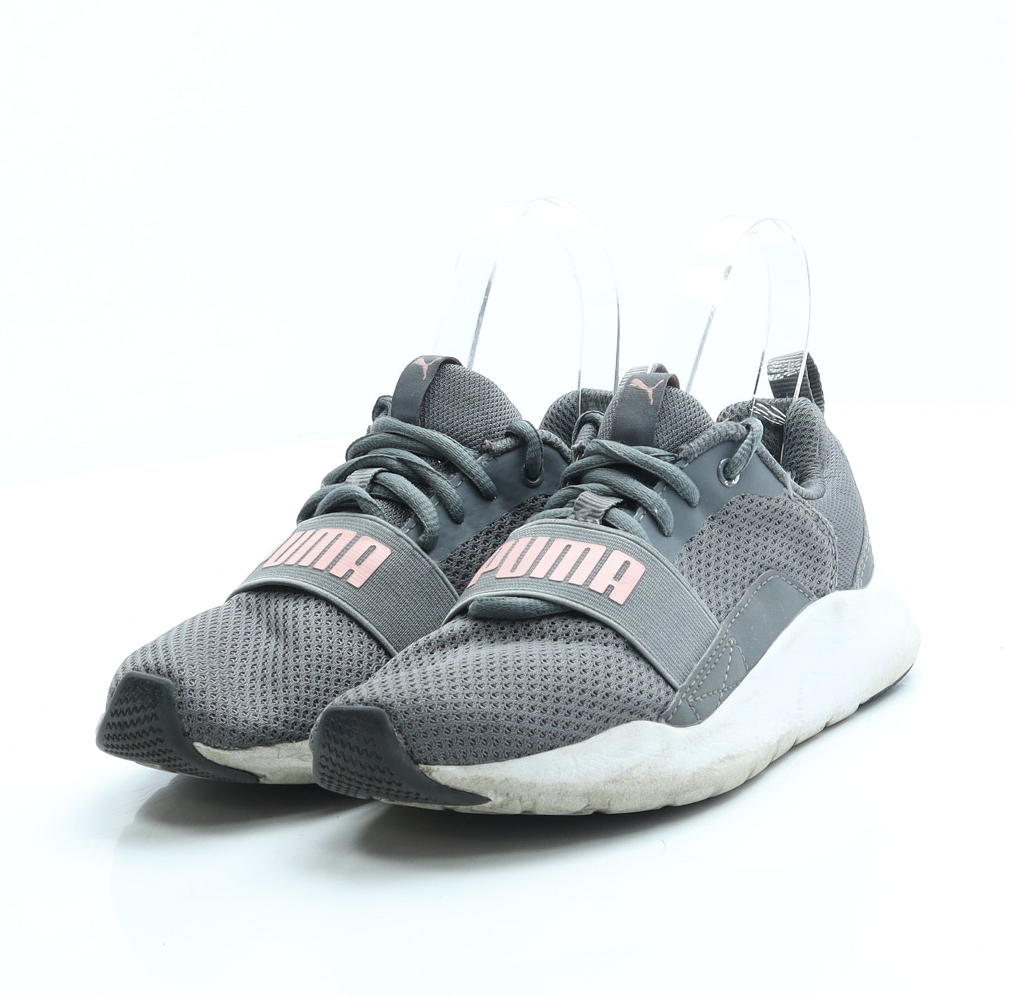 PUMA Girls Grey Polyester Trainer UK 1 33