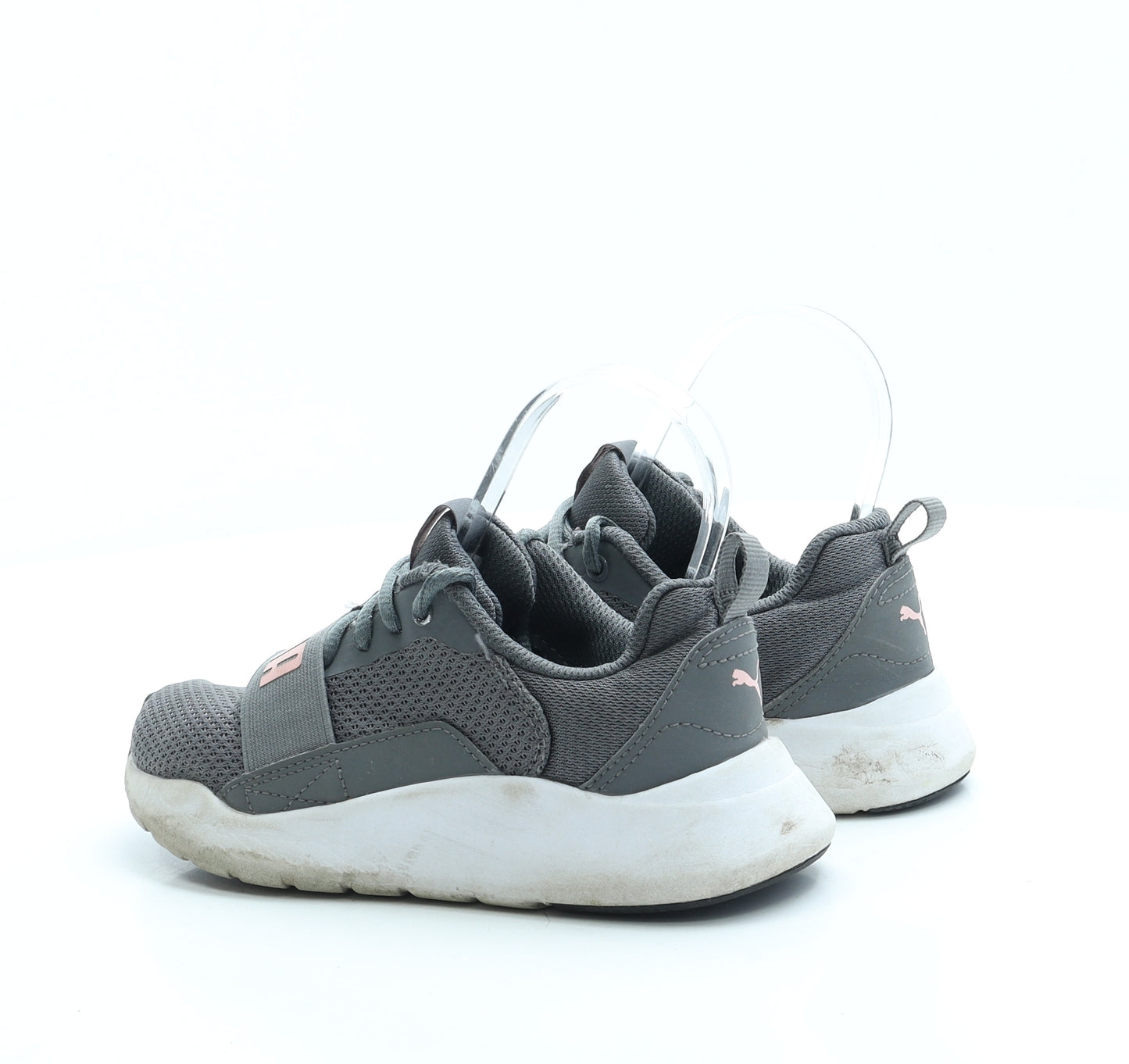 PUMA Girls Grey Polyester Trainer UK 1 33