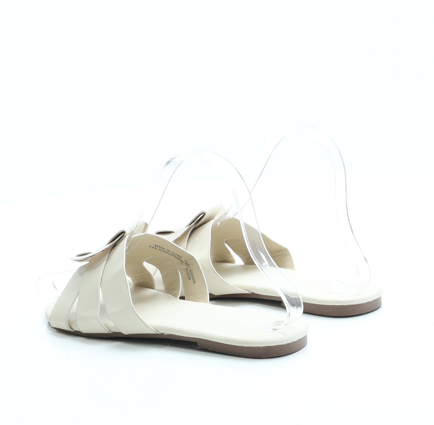 Peacocks Womens Beige Leather Slip On Sandal UK 5 38