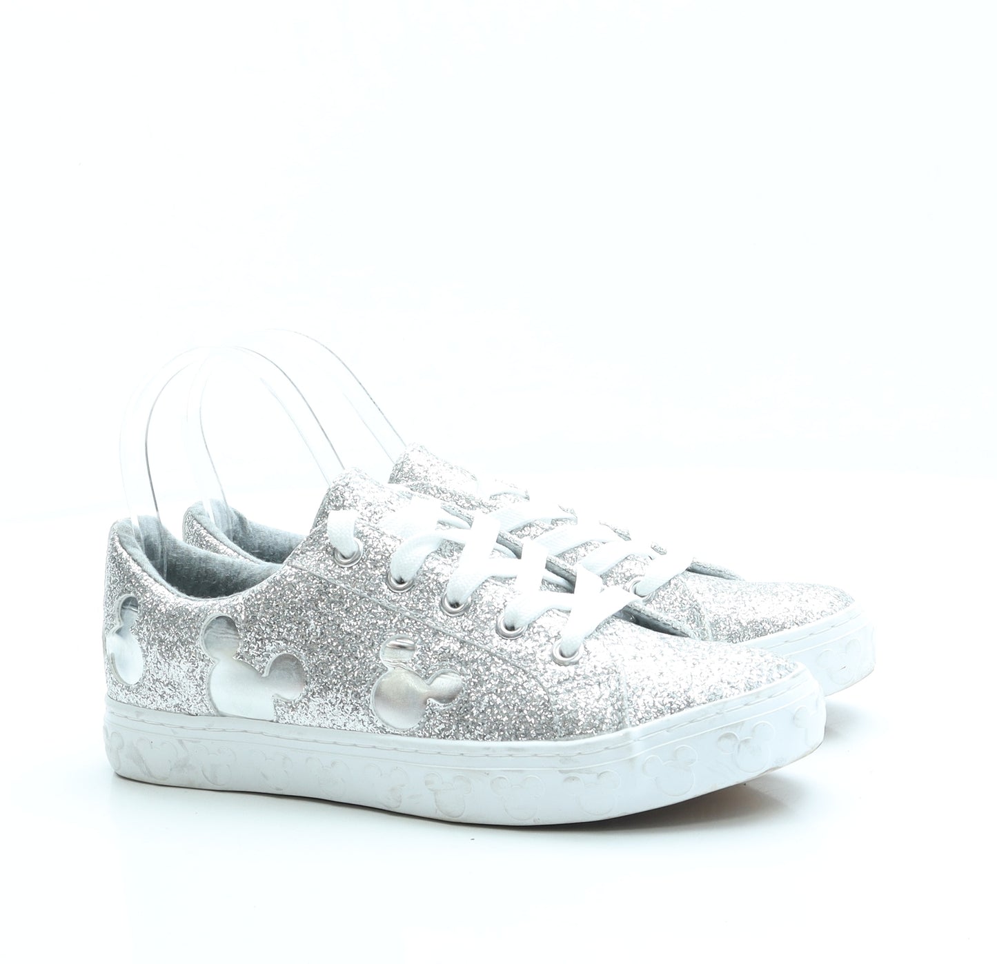 George Womens Silver Polyester Trainer UK 5 38 - Mickey Mouse