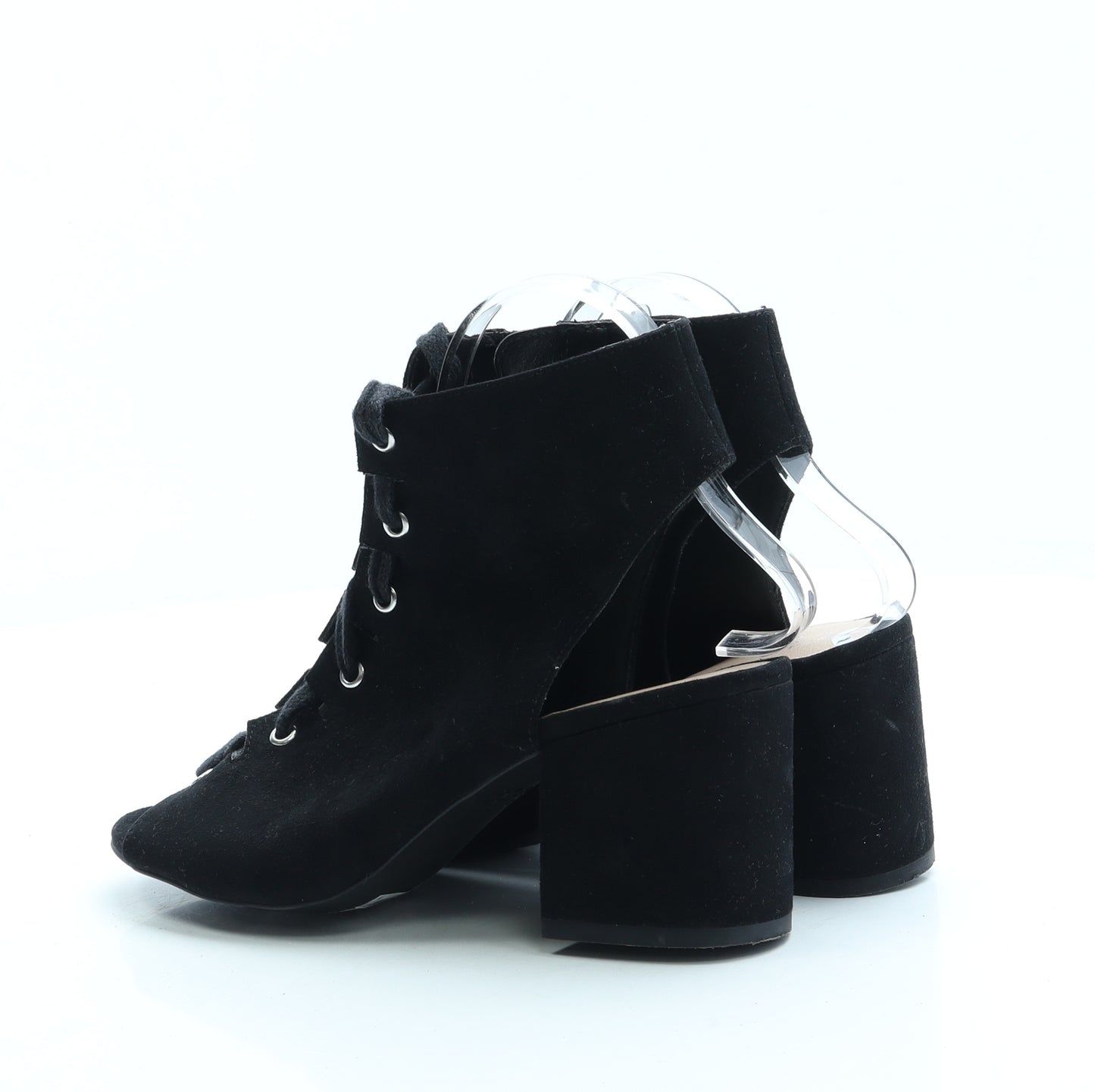 New Look Womens Black Suede Slingback Heel UK 5 38