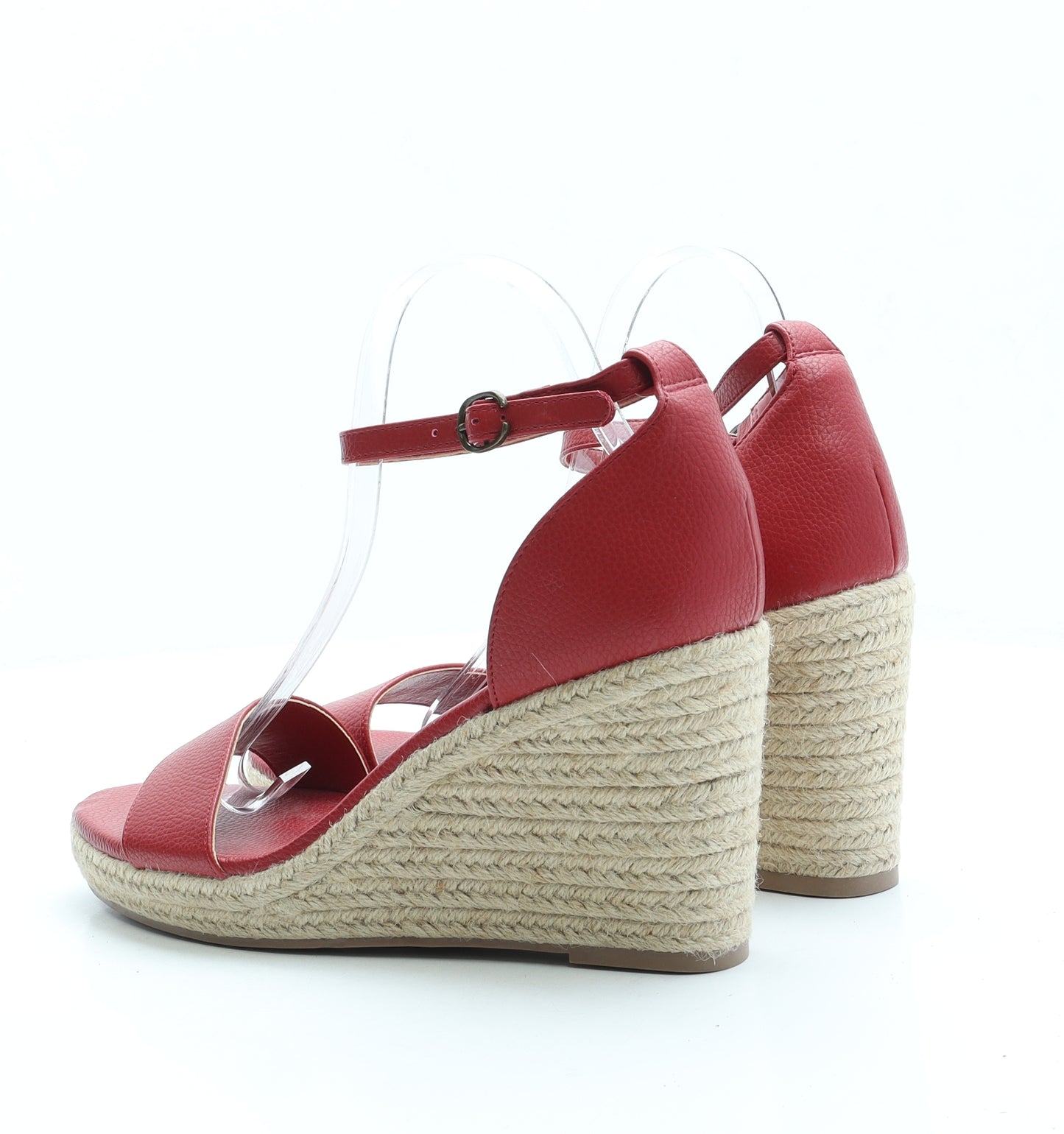 NEXT Womens Red Leather Espadrille Heel UK 8 42