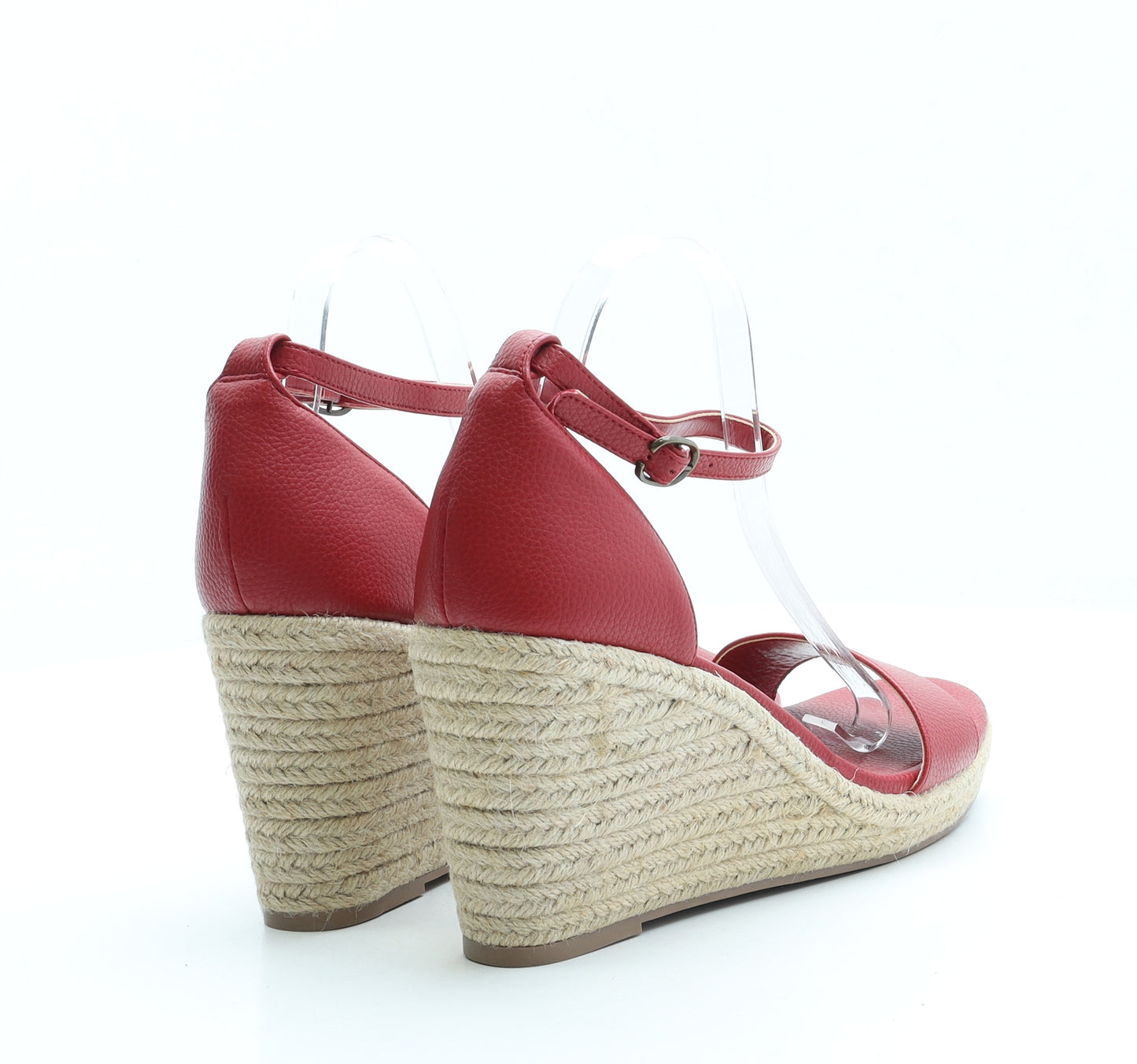 NEXT Womens Red Leather Espadrille Heel UK 8 42