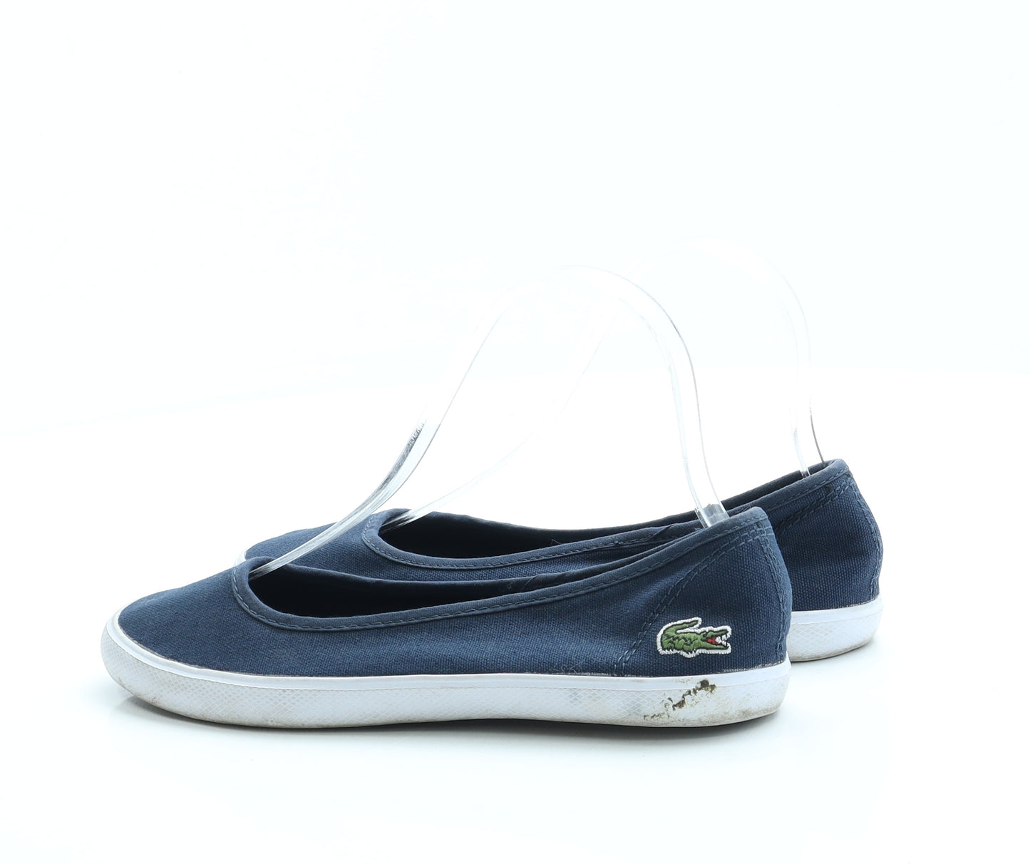Lacoste Womens Blue Fabric Slip On Flat UK 4 37