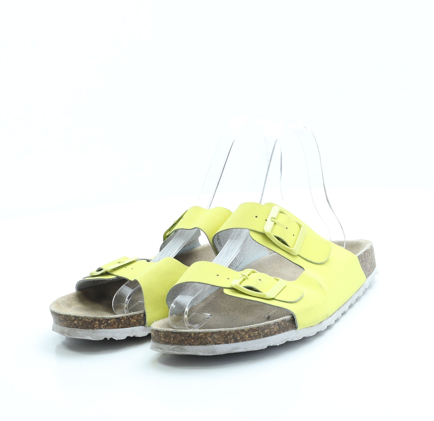 Marks and Spencer Womens Yellow Leather Slip On Sandal UK 5