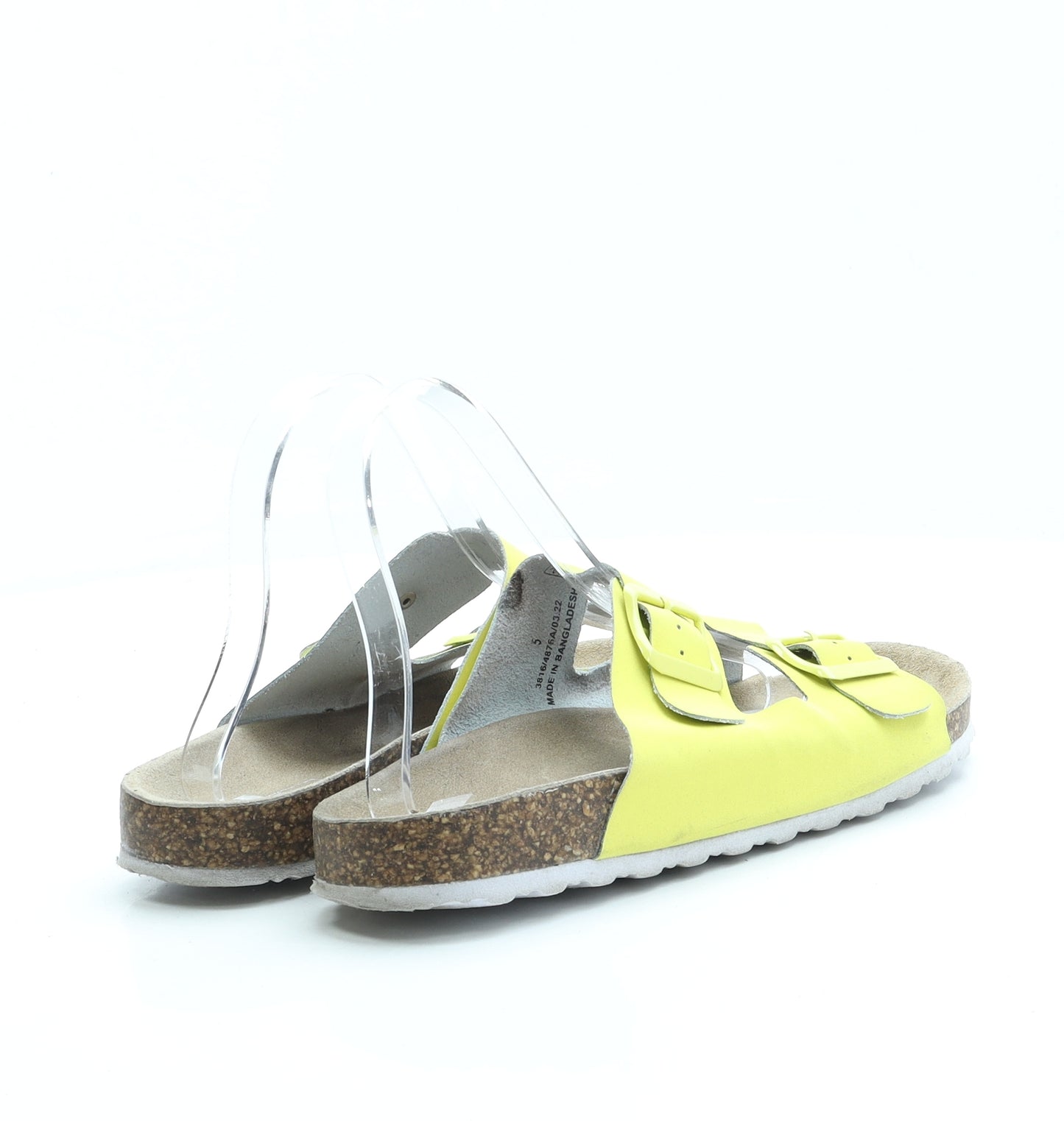 Marks and Spencer Womens Yellow Leather Slip On Sandal UK 5