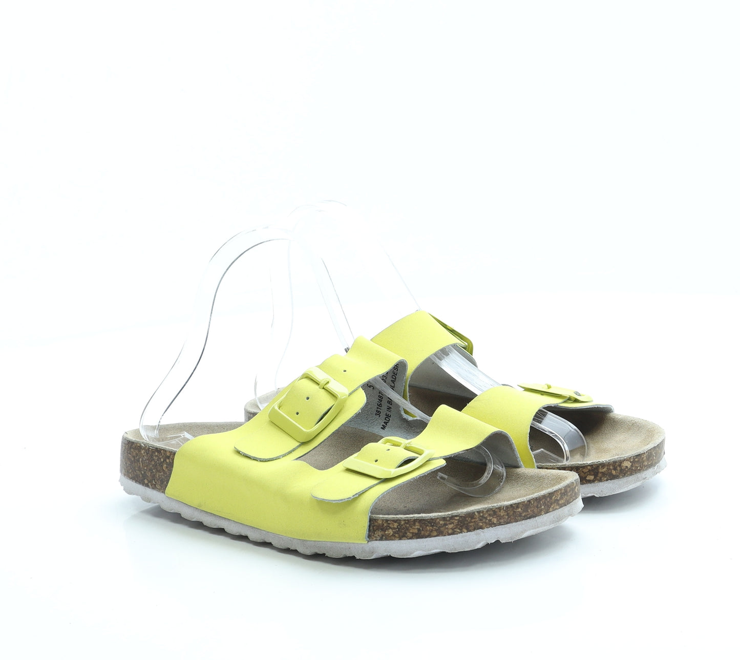 Marks and Spencer Womens Yellow Leather Slip On Sandal UK 5