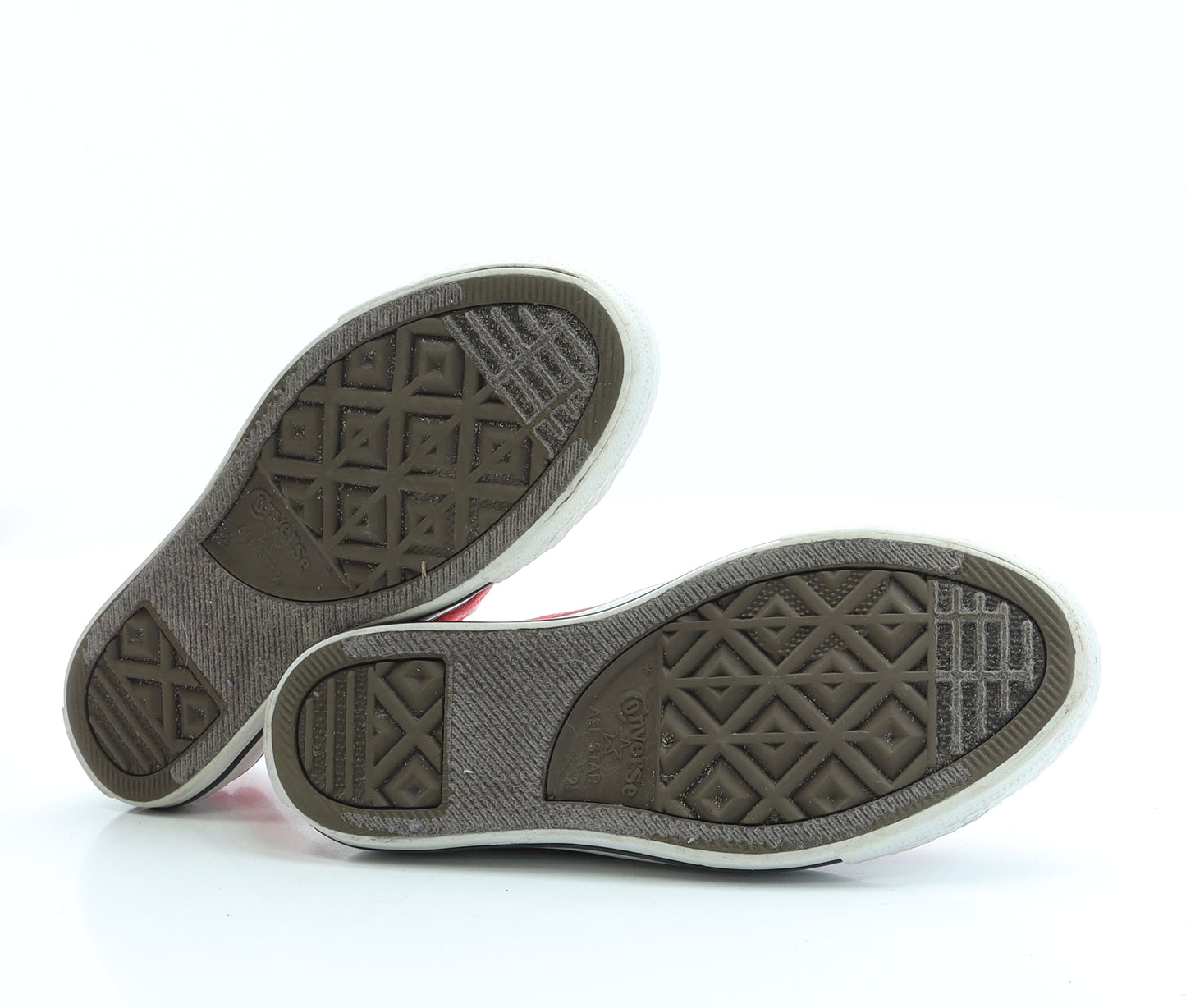 Converse Girls Red Fabric Trainer UK 2 34